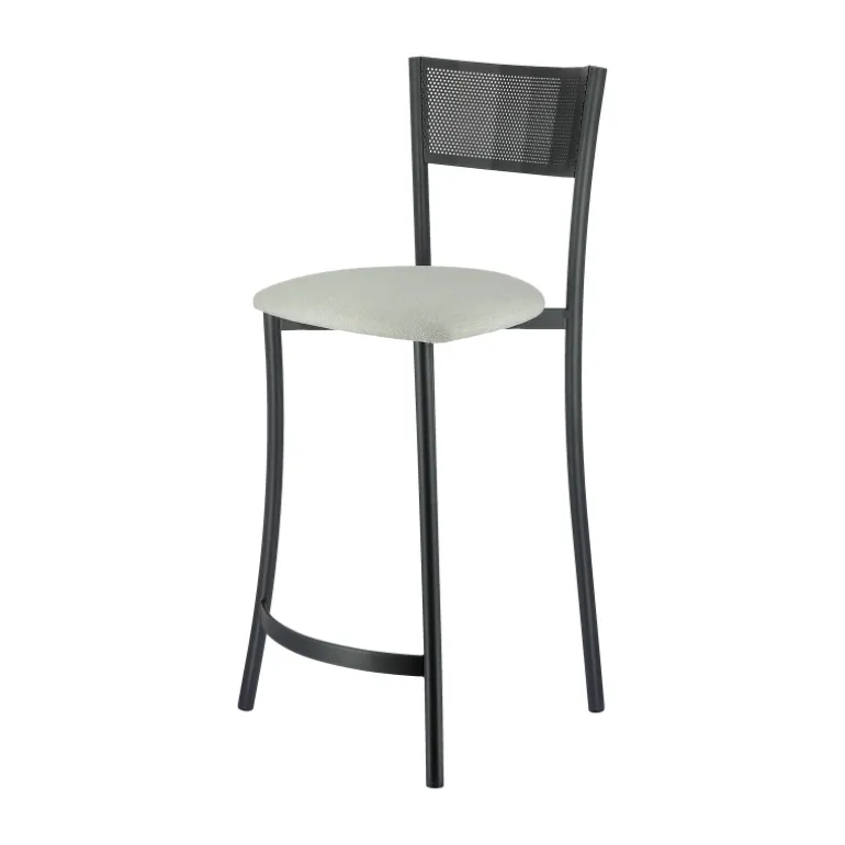 Wasabi Carrier® Tabouret haut assise en tissu et structure en métal fabrication française